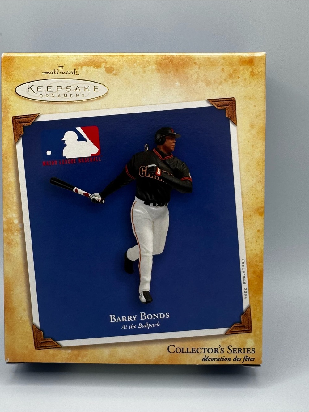 Hallmark Barry Bonds Keepsake Ornament Box - Blue & Cream